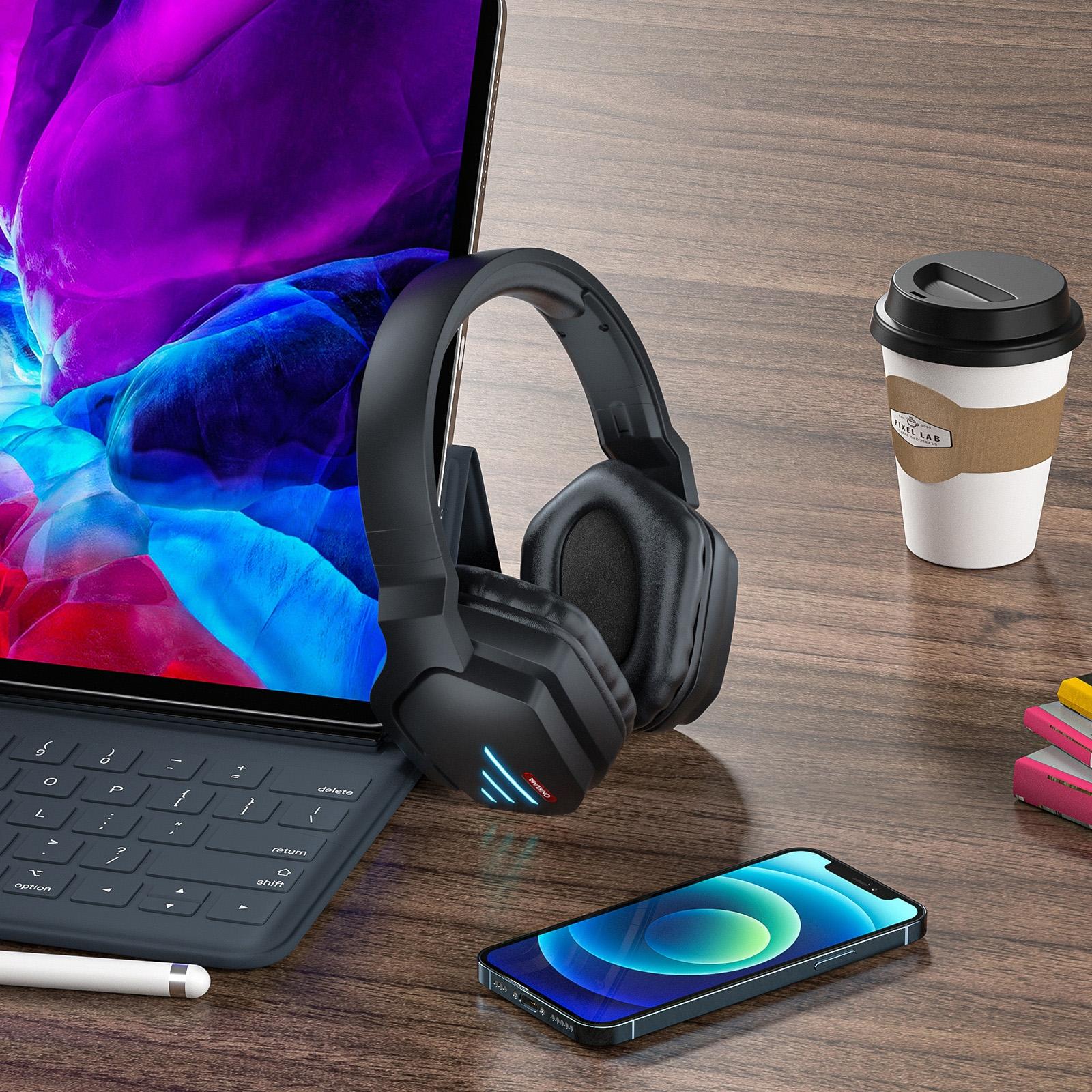 Adjustable Bass Gaming Bluetooth Headset With Mic 8