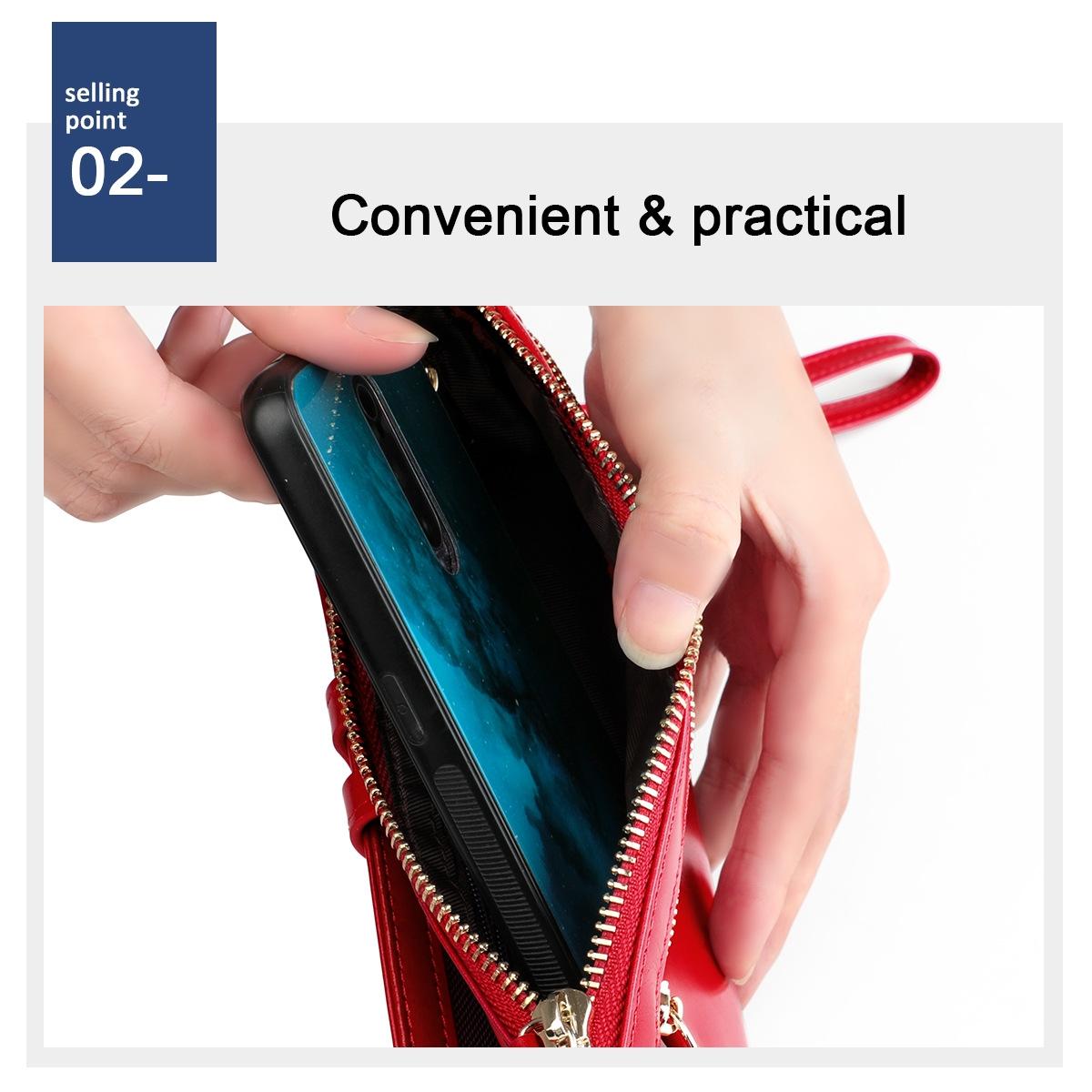 Women Vintage Leather Rfid Wallet - Red 5