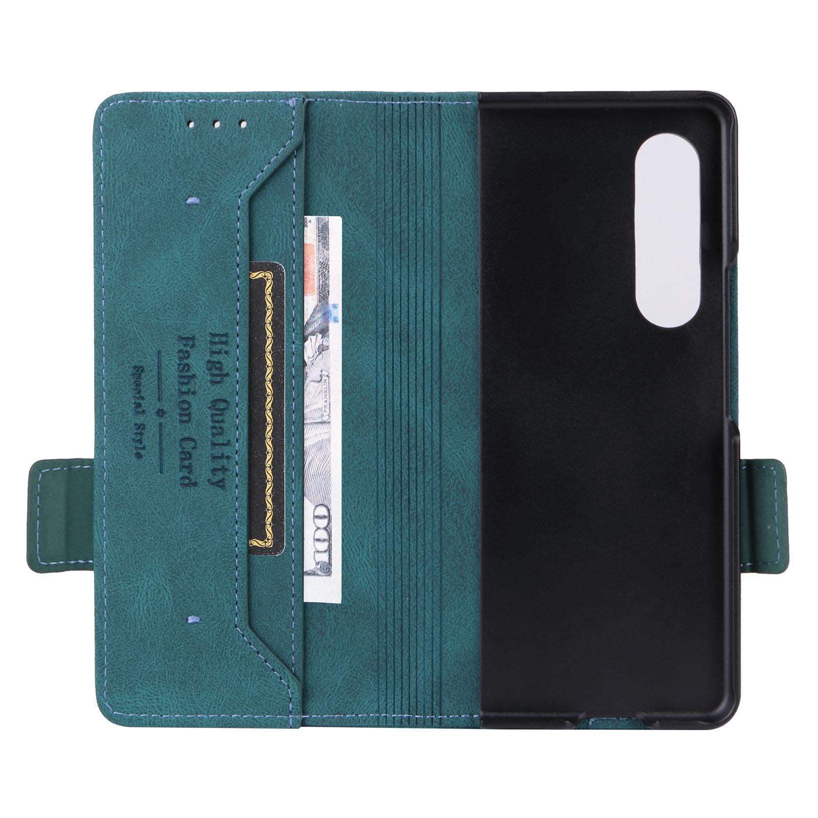 For Samsung Galaxy Z Fold4 5G Leather Flip Case With Magnetic Clasp - Black 4
