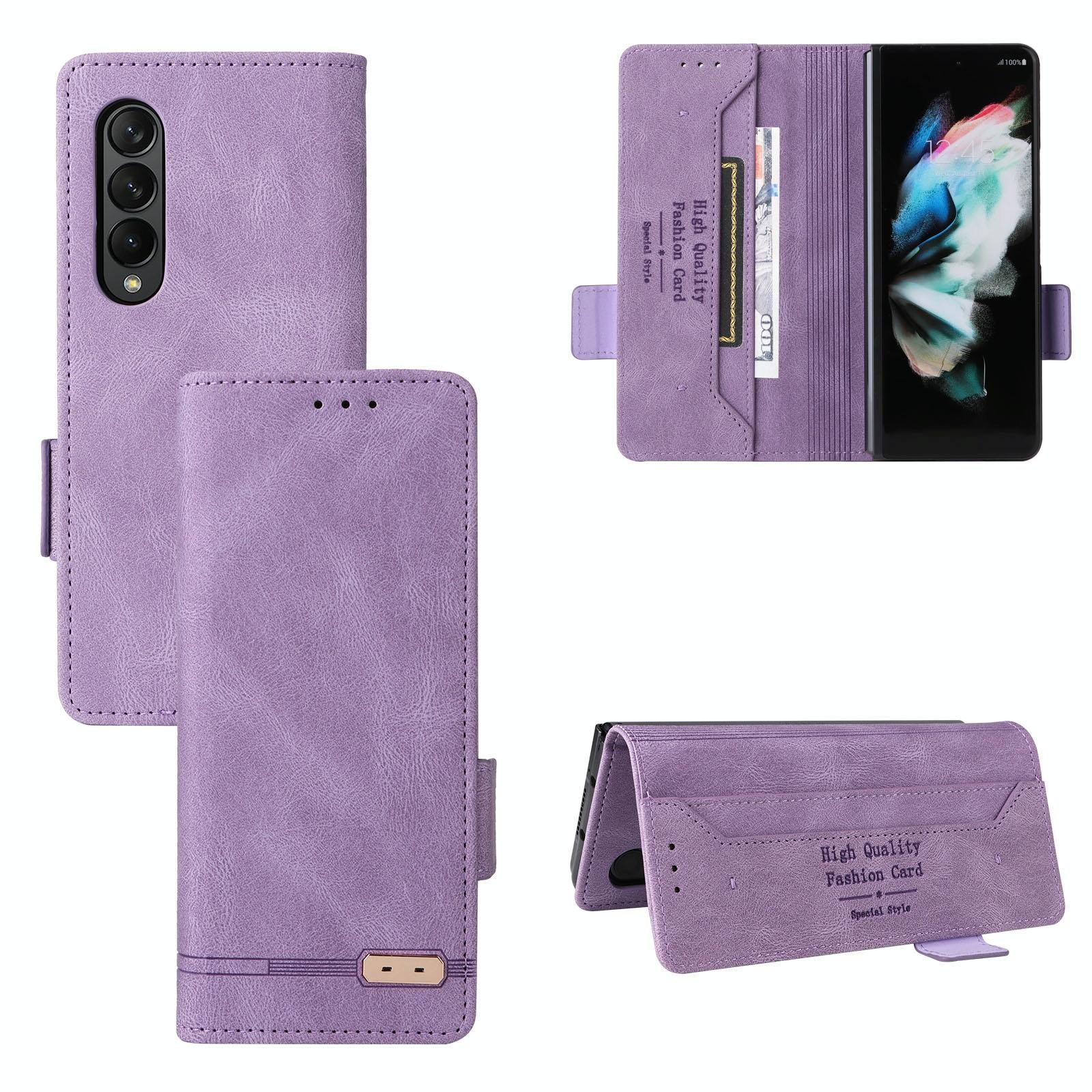 For Samsung Galaxy Z Fold4 5G Leather Flip Case With Magnetic Clasp - Black 9