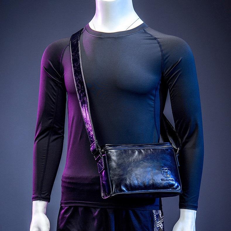 Men Brown Leather Shoulder Bag - Cool Black 8