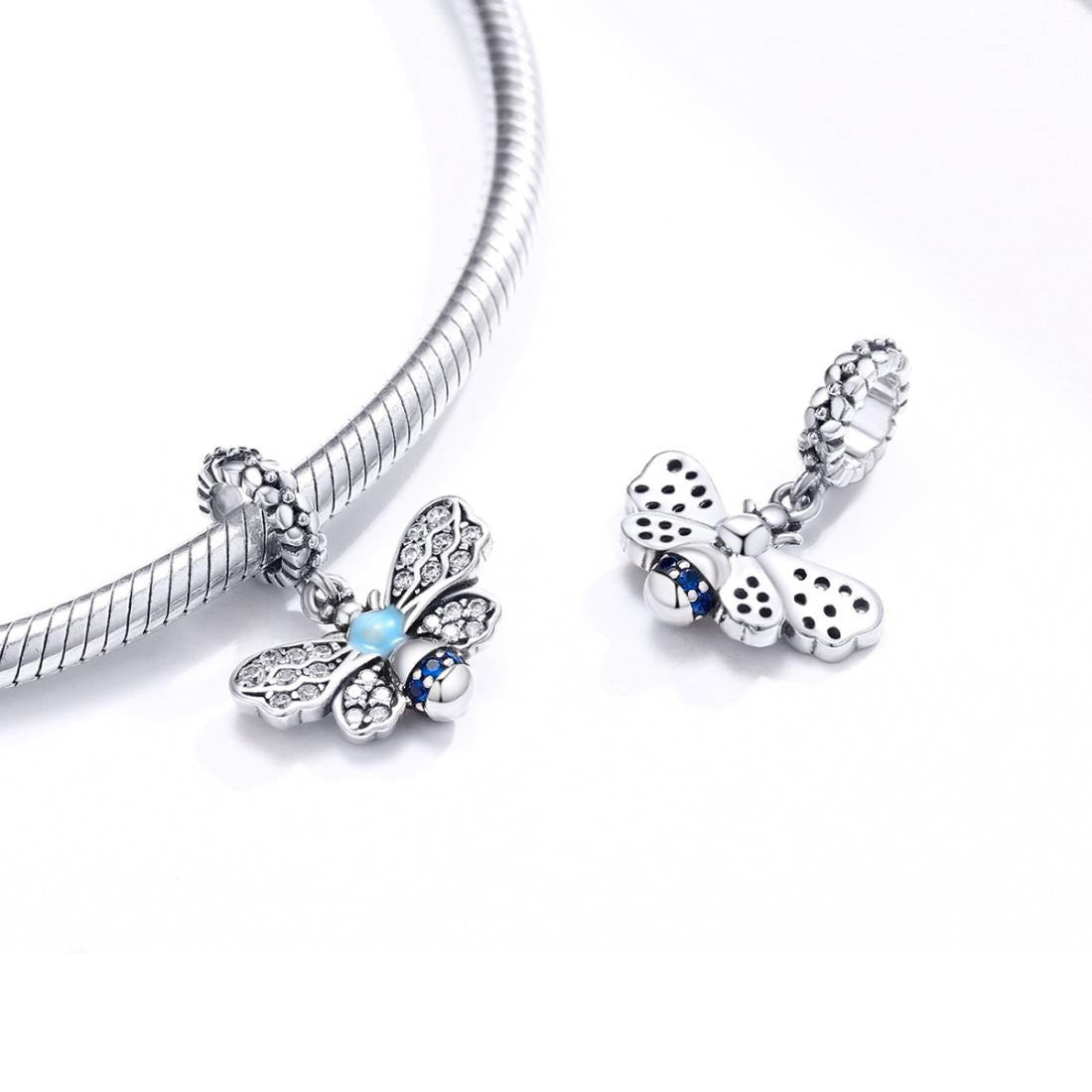 925 Sterling Silver Bee Pendant For Diy Bracelets 5