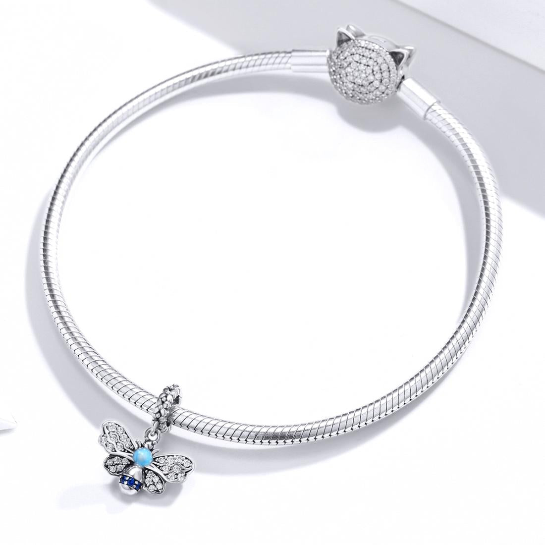925 Sterling Silver Bee Pendant For Diy Bracelets 6