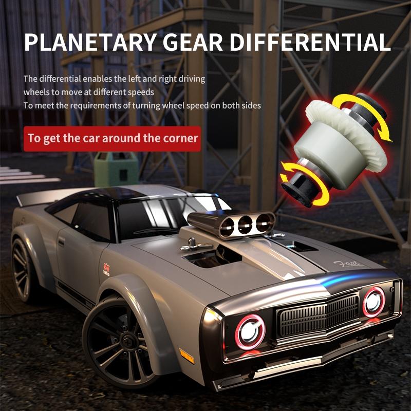High Speed Electric Drift Rc Car - 4wd Muscle - Grey 7