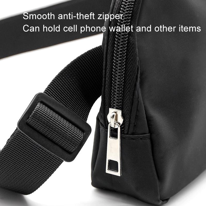 Waterproof Nylon Chest Bag For Outdoor Sports Running Mobile Phone Pocket - Black 8