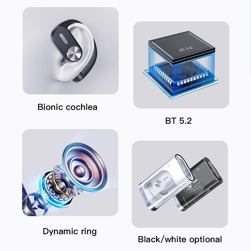 Wireless Bluetooth Earphone - Ear-hanging Design - Black 4