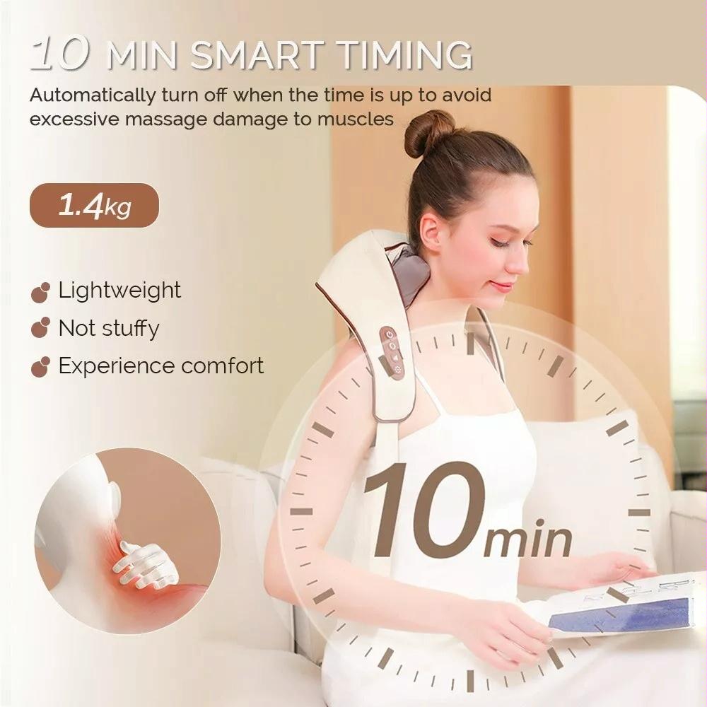 Shiatsu Neck & Shoulder Massager With Heat Electric - White 7