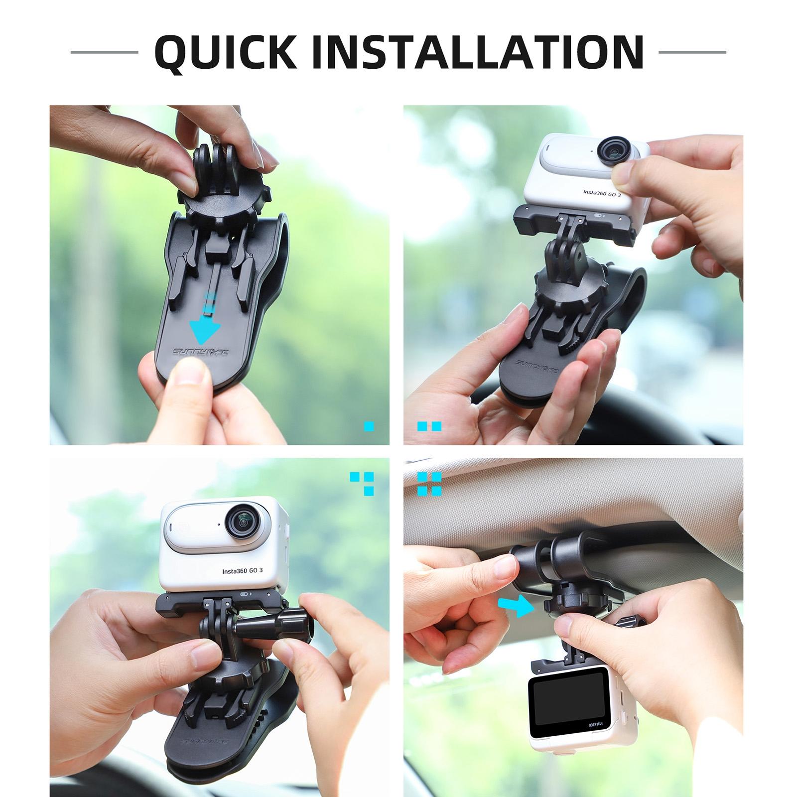 360 Degree Rotating Sun Visor Camera Mount for Vlogging 8