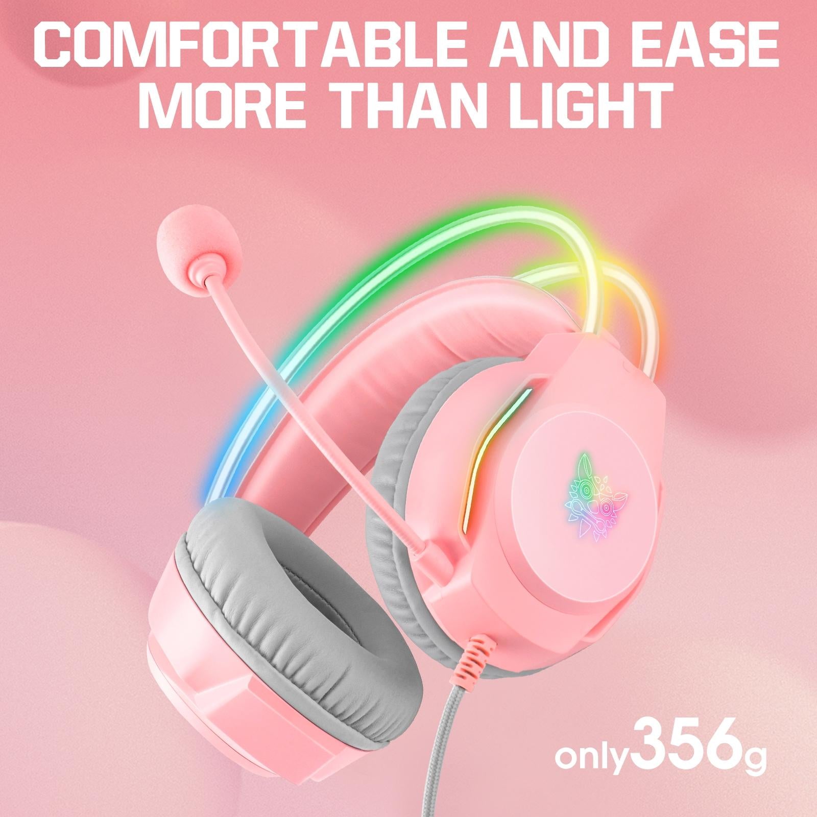 Rgb Wired Gaming Headset With Usb+3.5Mm - Pink 6