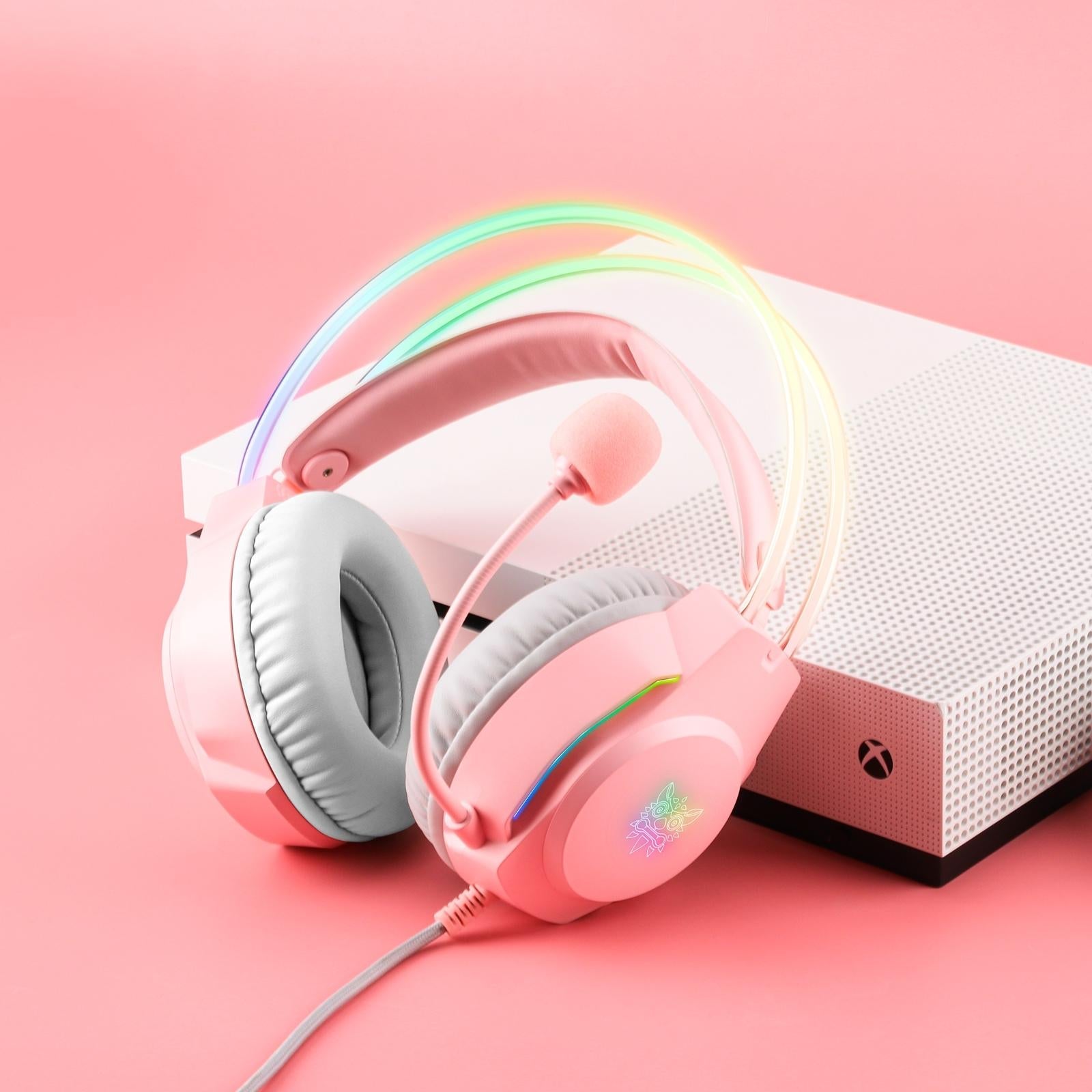 Rgb Wired Gaming Headset With Usb+3.5Mm - Pink 7