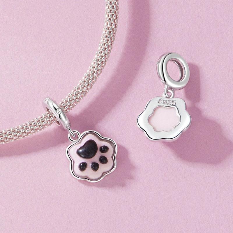 925 Sterling Silver Platinum Plated Luminous Cat Claw Pendant 3