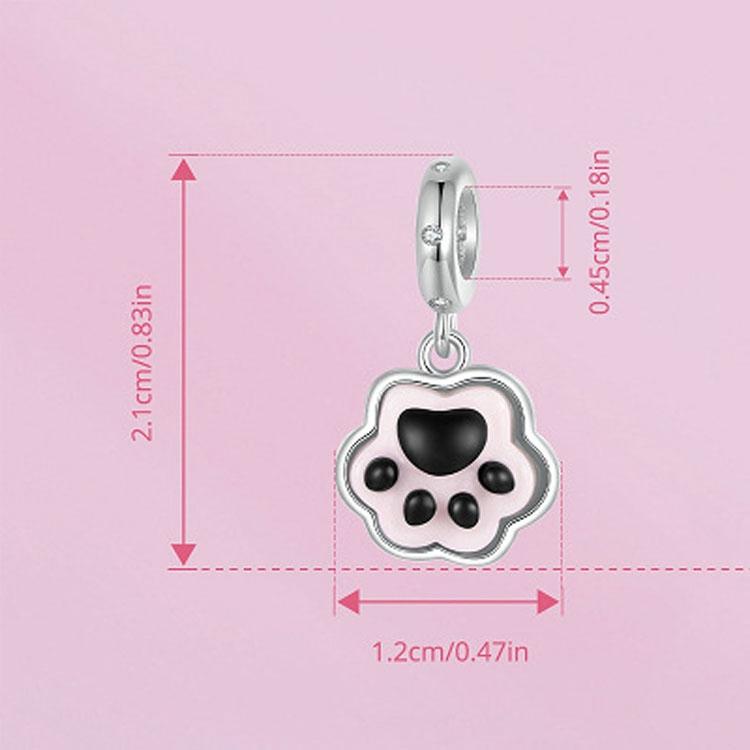925 Sterling Silver Platinum Plated Luminous Cat Claw Pendant 4