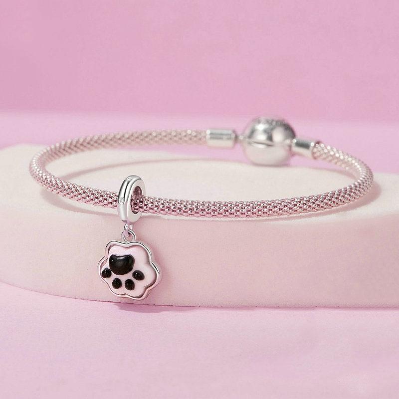 925 Sterling Silver Platinum Plated Luminous Cat Claw Pendant 6