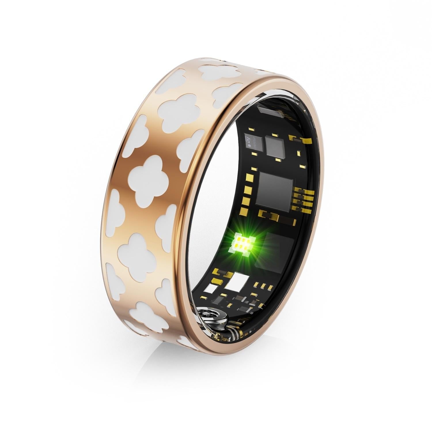 Smart Ring With Heart Rate Blood Oxygen Sleep Monitoring - Rose Gold Size 8 4