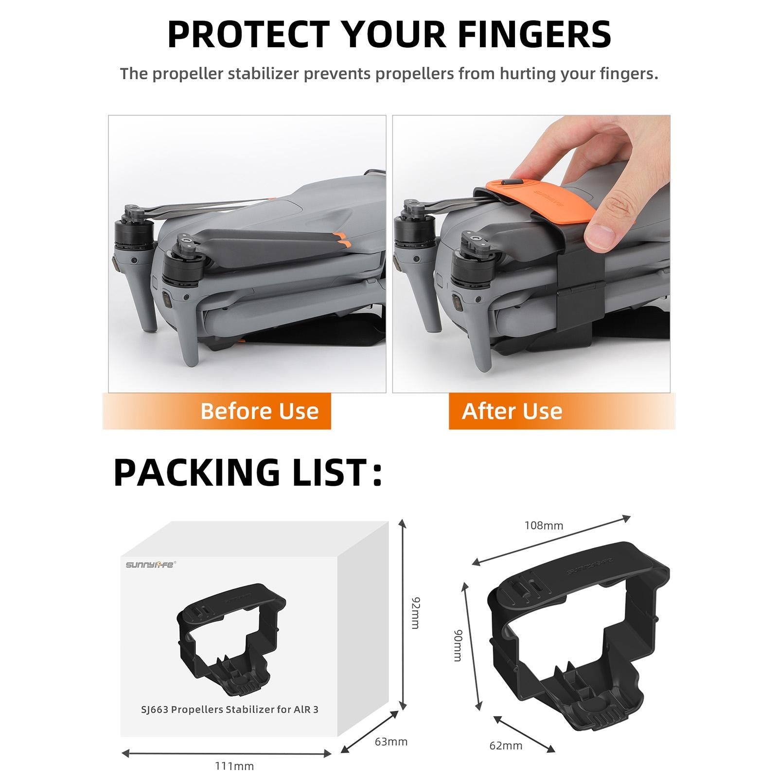 Fixed Propeller Guard for Dji Air 3 - Blade Holder - Orange 4
