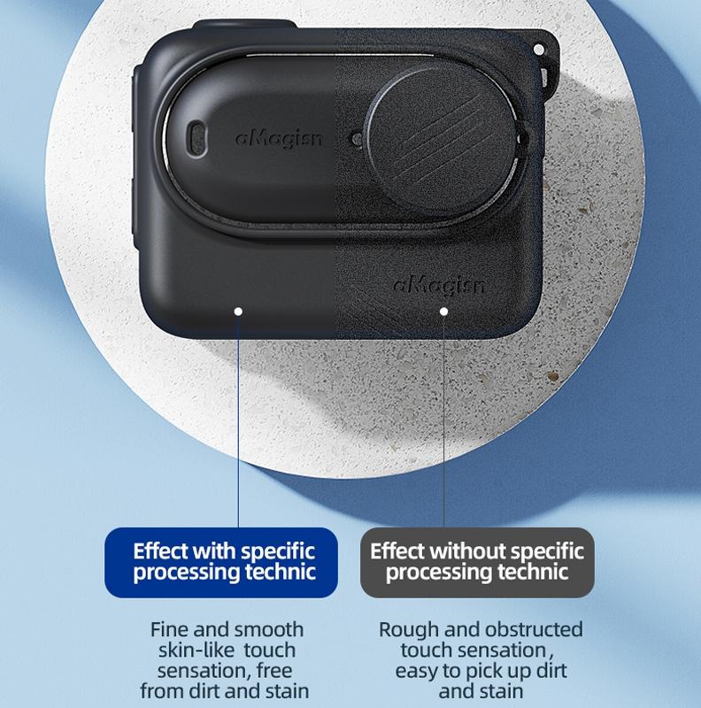 Amagisn Silicone Body Cover for Insta360 Go 3 with Lanyard - Black 8