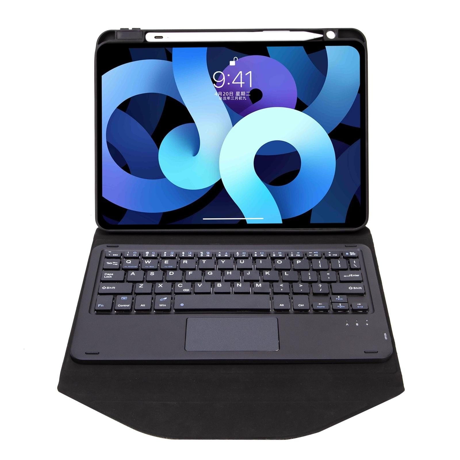 Bluetooth Keyboard Leather Case For Ipad Pro 11 With Pen Slot And Touchpad - Black 9