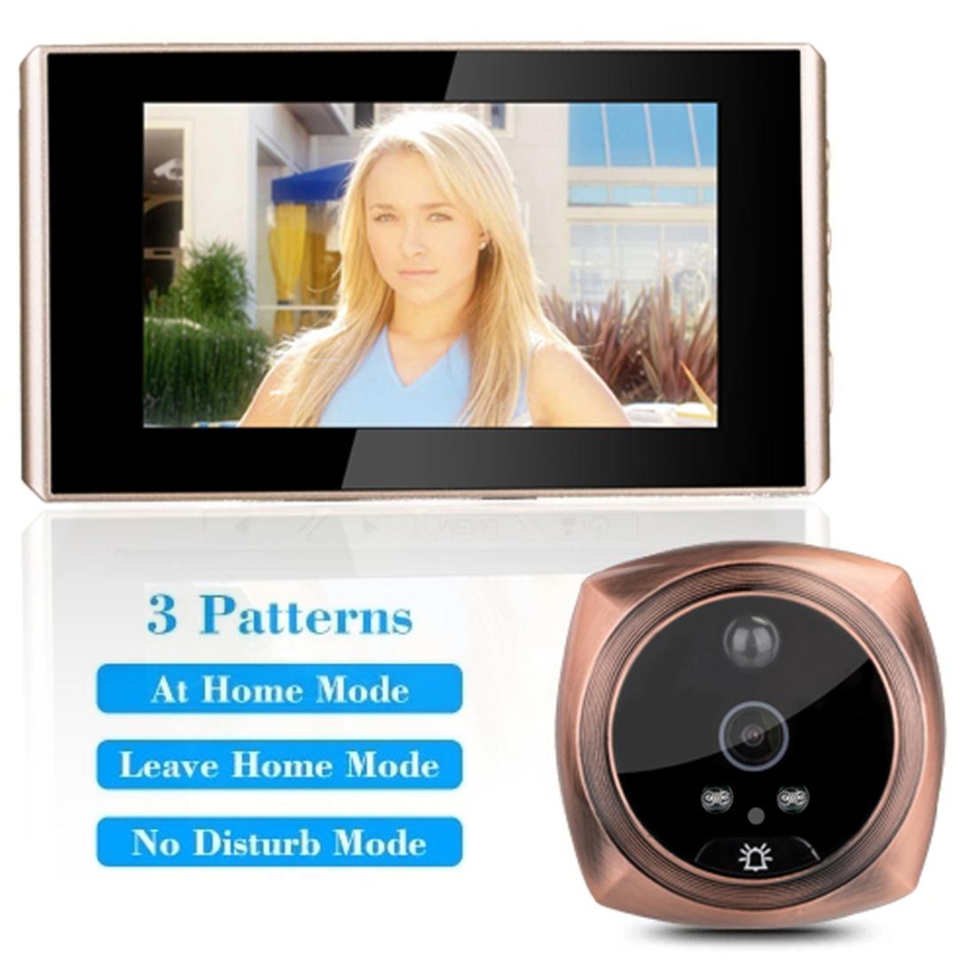 4.3 Digital Doorbell With Lcd Screen And Peephole Viewer - Gold 5