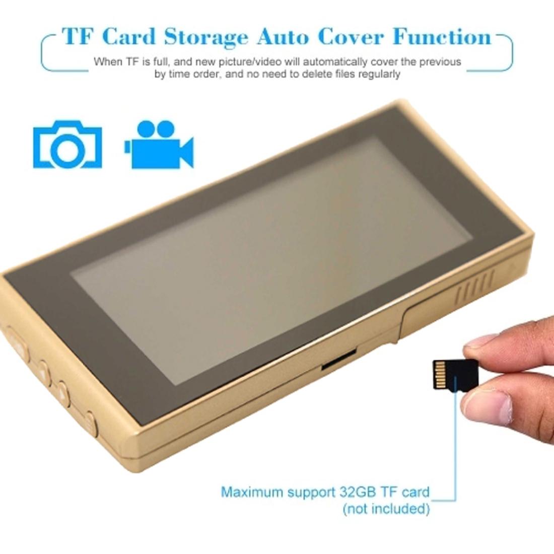 4.3 Digital Doorbell With Lcd Screen And Peephole Viewer - Gold 8