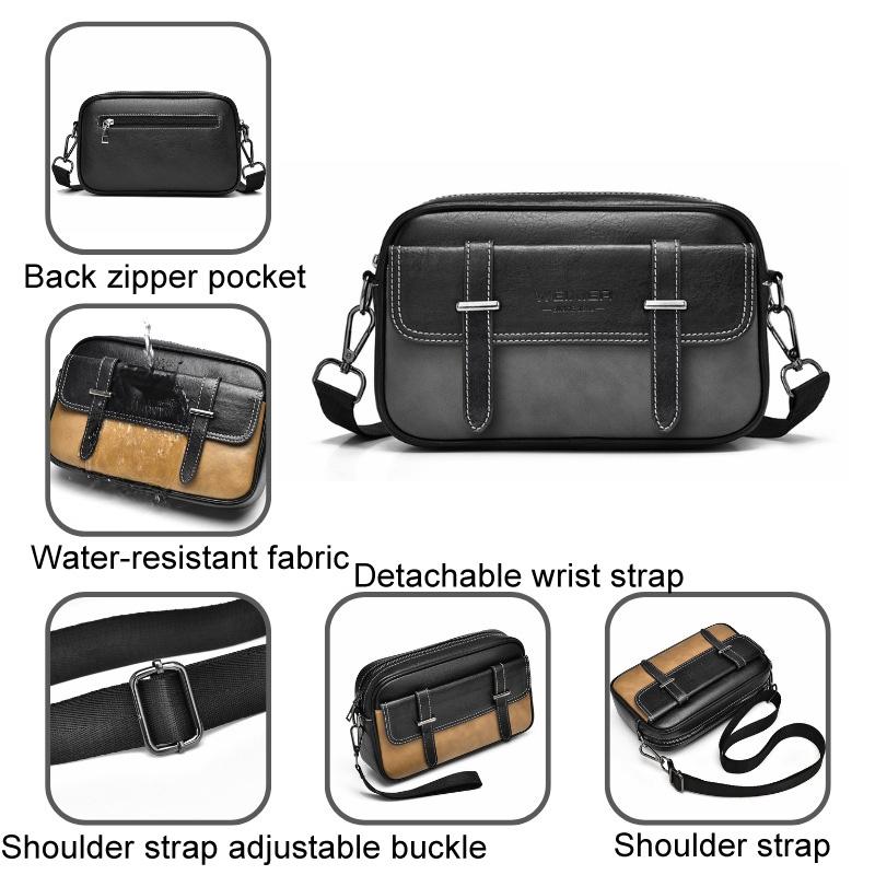 Waterproof Shoulder Crossbody Bag For Men Wear Resistant Design - Black 5