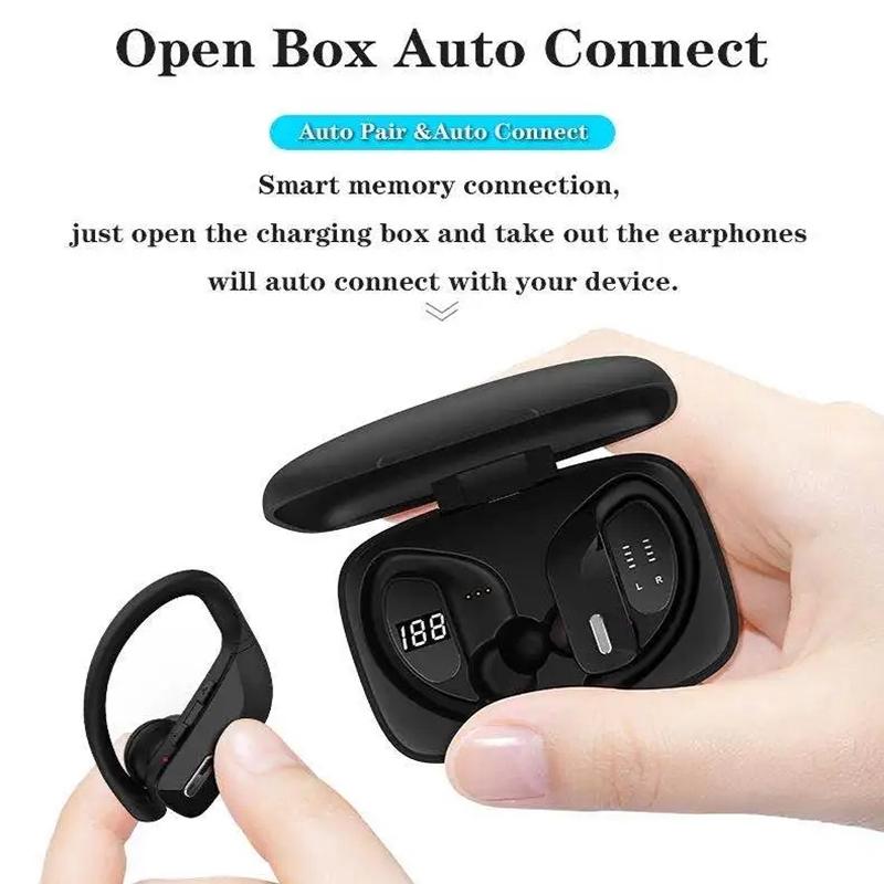 Wireless Noise-cancelling Bluetooth Earbuds with Dual Battery Display - T17 Black 7