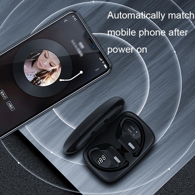 Wireless Noise-cancelling Bluetooth Earbuds with Dual Battery Display - T17 Black 13