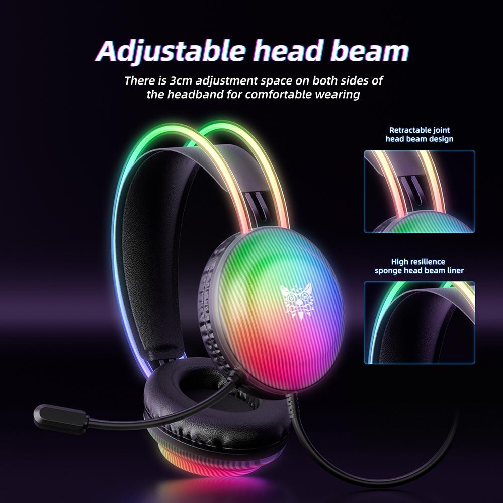 Rgb Wired Gaming Headset 2.2M Cable Black 6