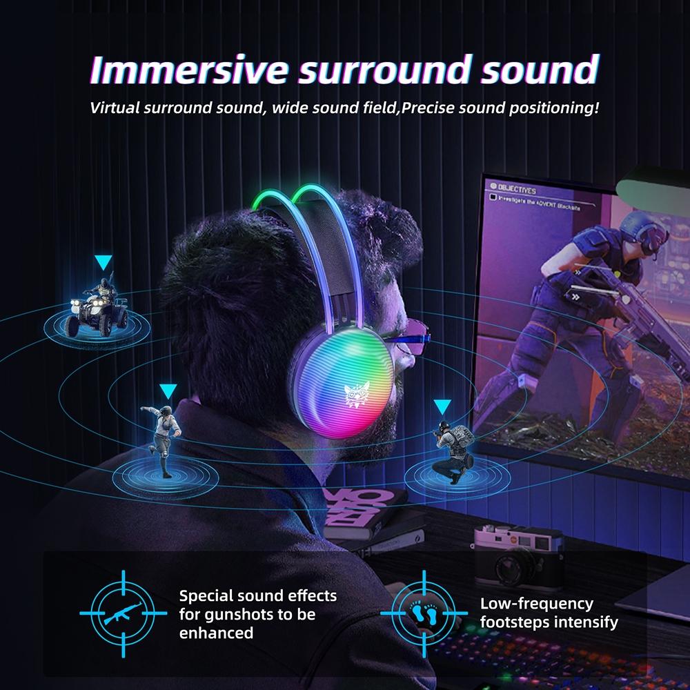 Rgb Wired Gaming Headset 2.2M Cable Black 8