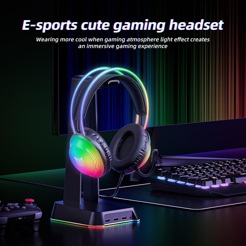 Rgb Wired Gaming Headset 2.2M Cable Black 9