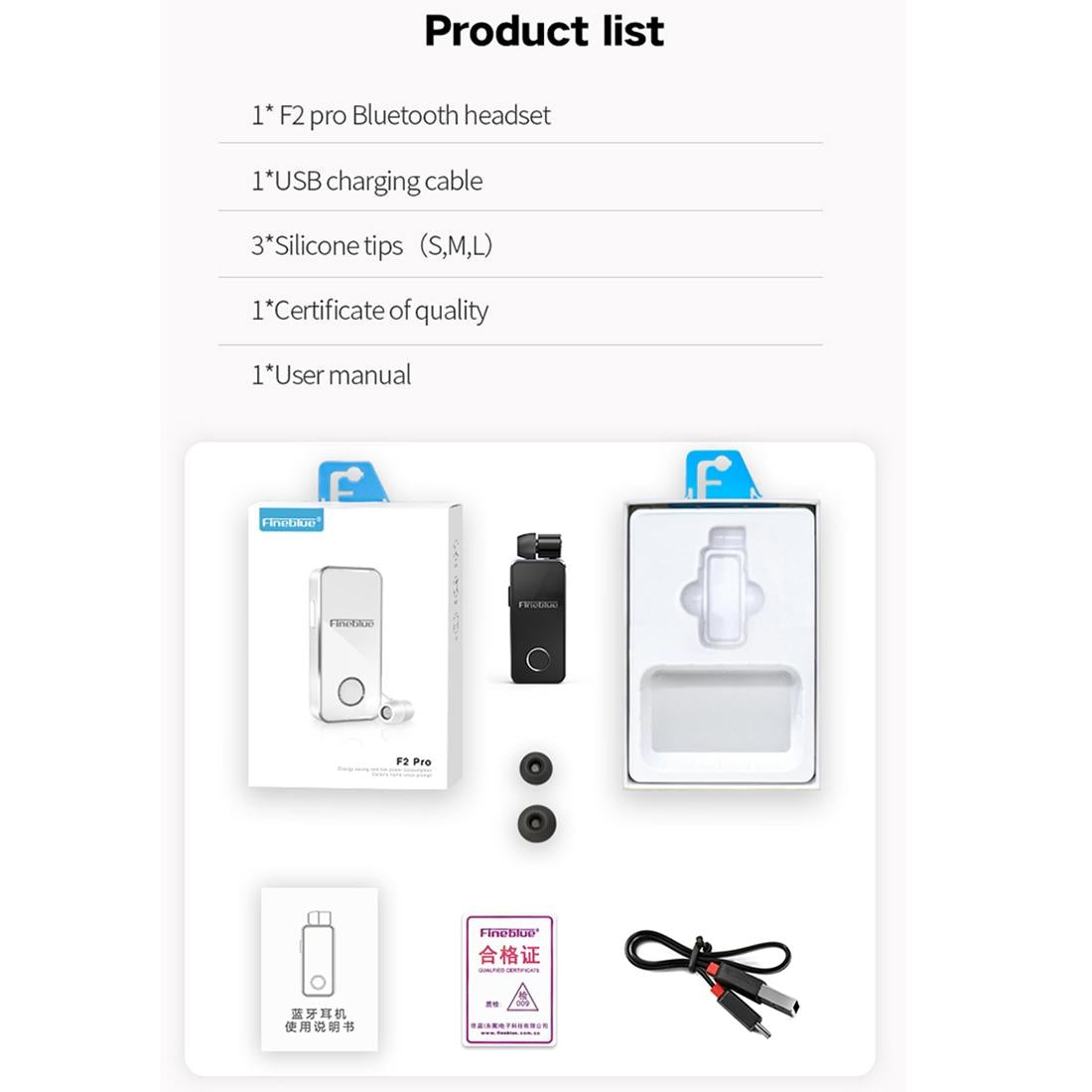 Wireless Bluetooth Earphone with Vibrating Alert and Clip - White 7