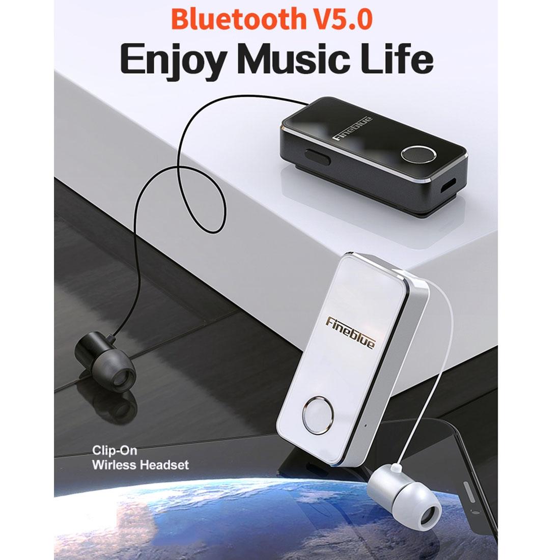 Wireless Bluetooth Earphone with Vibrating Alert and Clip - White 9