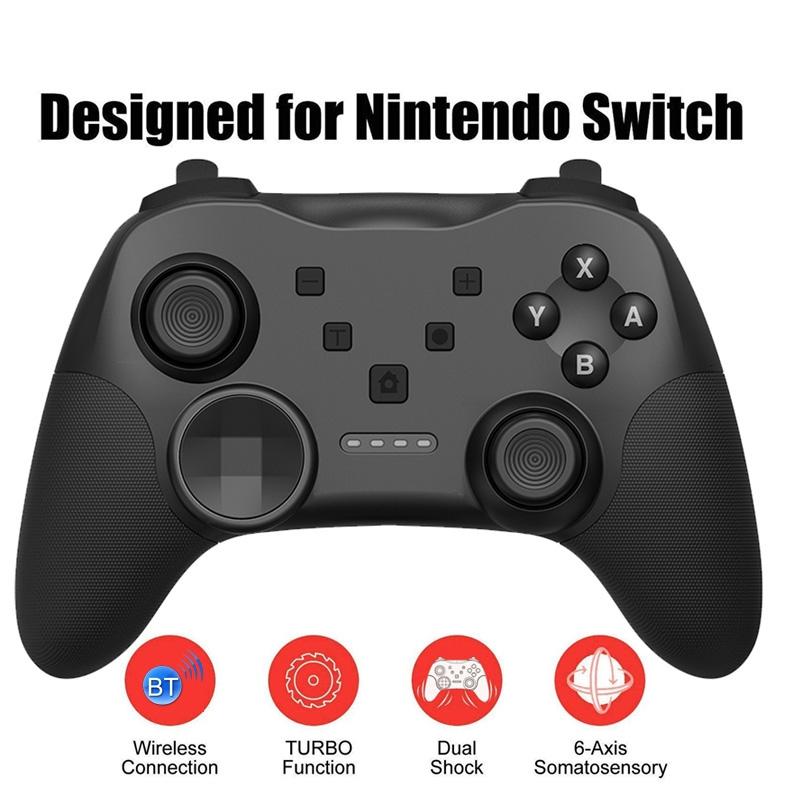 Wireless Bluetooth Game Console Handle for Nintendo Switch with Vibrating Gyroscope - Black 3