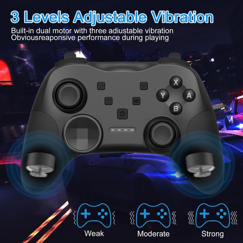 Wireless Bluetooth Game Console Handle for Nintendo Switch with Vibrating Gyroscope - Black 6