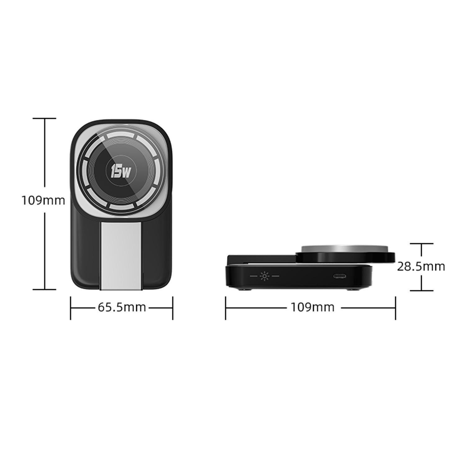 3 In 1 Magnetic Wireless Charger With Led Light - Black 3