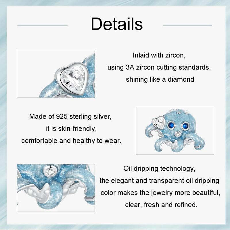 925 Sterling Silver Ocean Octopus Diy Beads 4