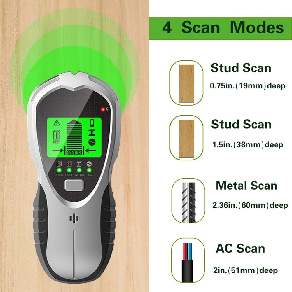 4-in-1 Multifunctional Digital Wall Detector - Silver / Black 4