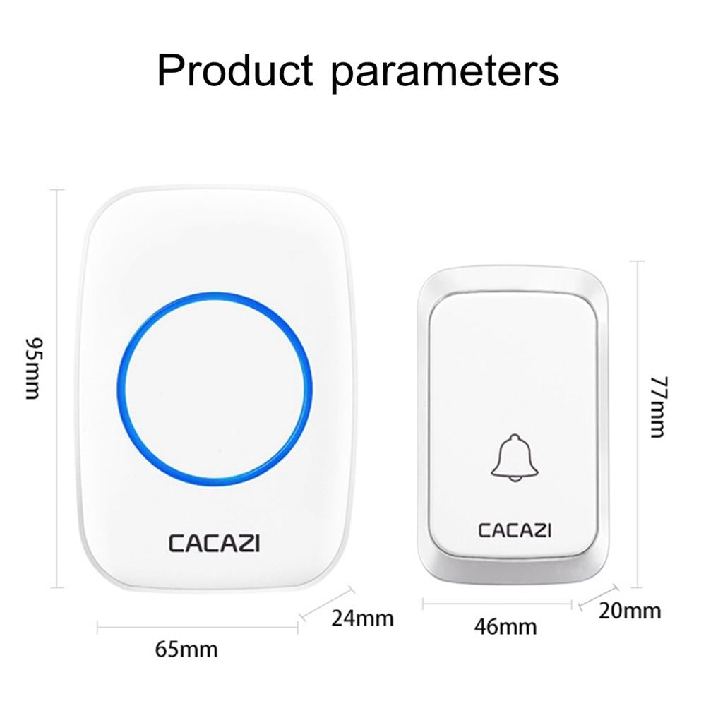 Wireless Waterproof Doorbell Cacazi A06 Dc 1 To 2 Battery Smart Home - White 5