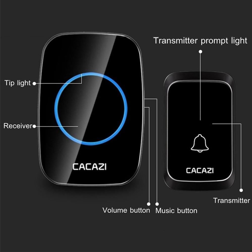 Wireless Waterproof Doorbell Cacazi A06 Dc 1 To 2 Battery Smart Home - White 10