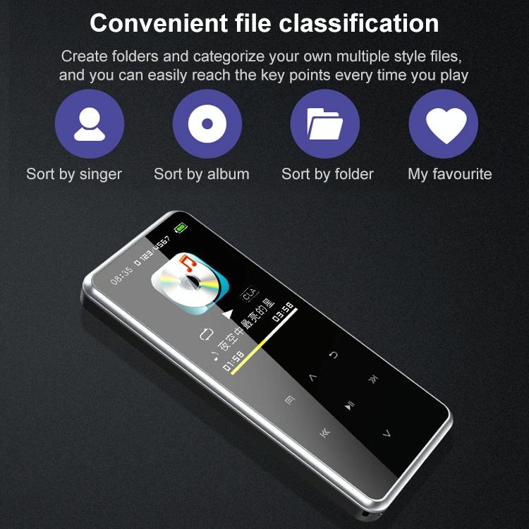Portable Bluetooth Mp3 Player With Touch Screen 4Gb Memory Black 5