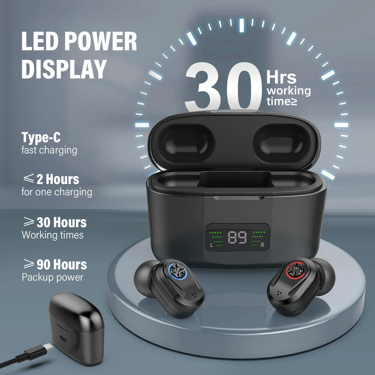 Digital Display In Ear Hearing Aid Earphone - Black 4