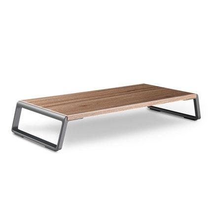 Metal Feet Monitor Stand for Imac Macbook Lcd Printer - Dark Wood Grain 9