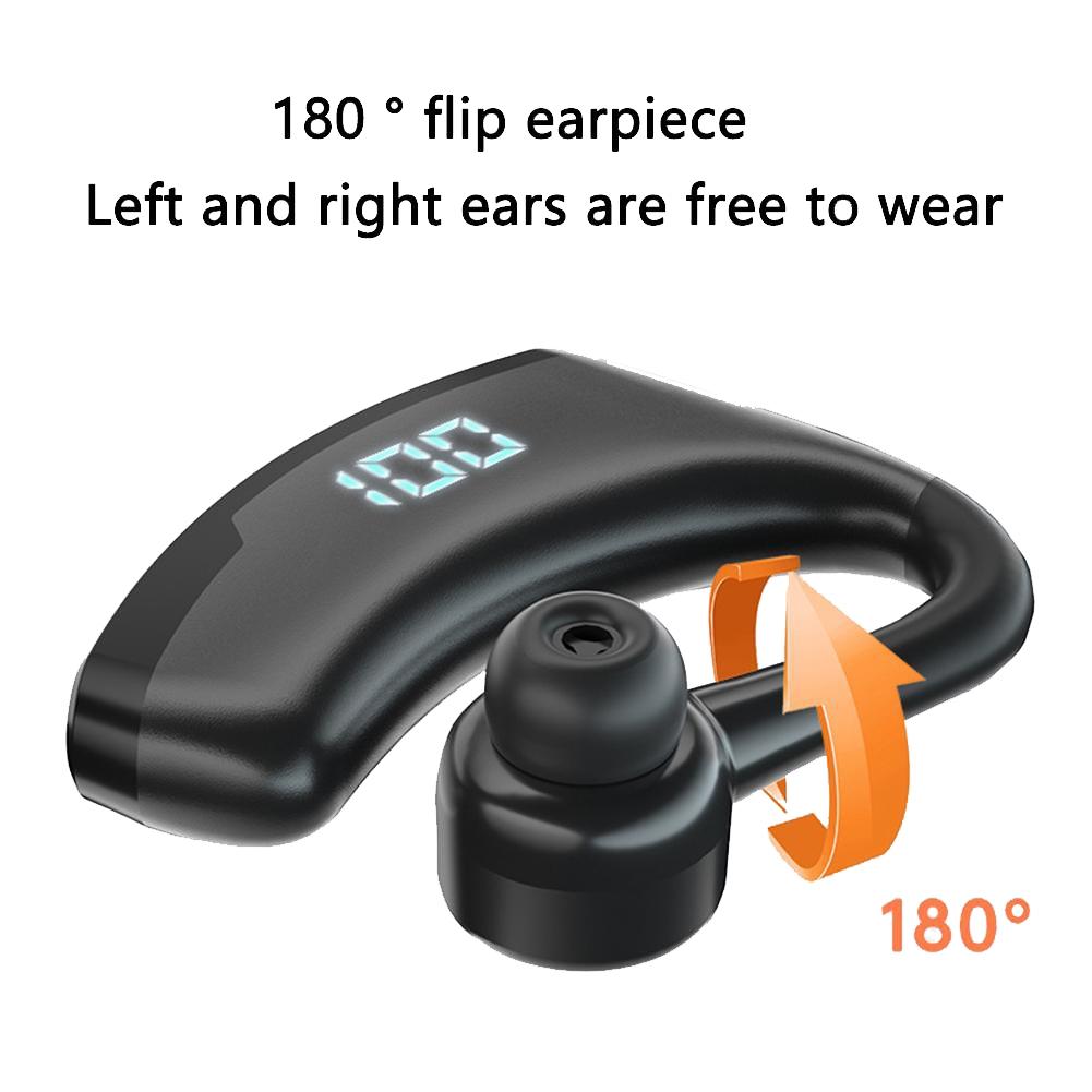 Wireless Bluetooth Headset with Digital Display and Charging Bin - Black 3