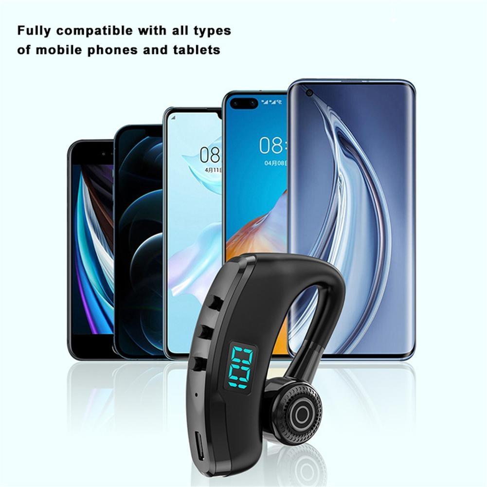 Wireless Bluetooth Headset with Digital Display and Charging Bin - Black 4