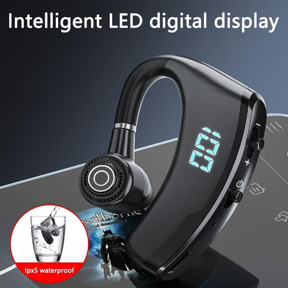 Wireless Bluetooth Headset with Digital Display and Charging Bin - Black 6
