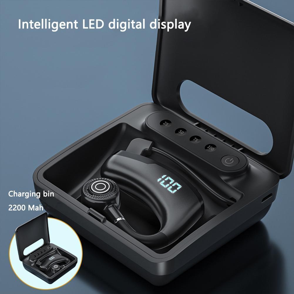 Wireless Bluetooth Headset with Digital Display and Charging Bin - Black 7