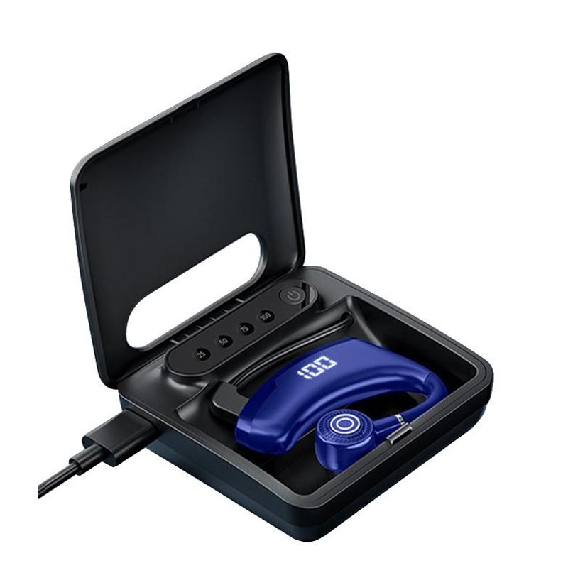 Wireless Bluetooth Headset with Digital Display and Charging Bin - Black 9