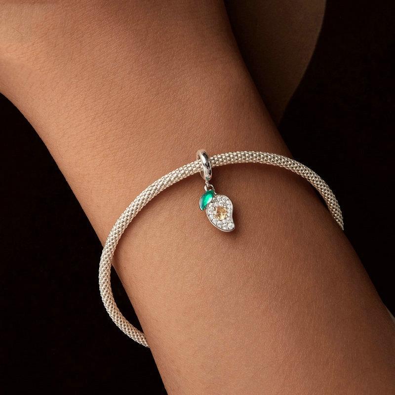 925 Sterling Silver Mango Bracelet Pendant 7