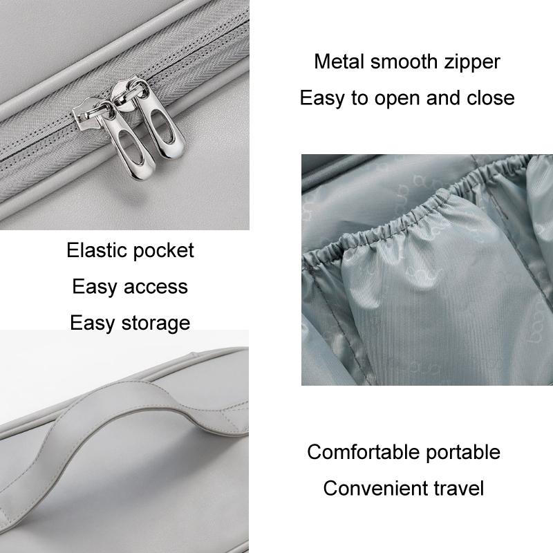 Multifunctional Leather Storage Bag for Dyson Airwrap - Grey 4