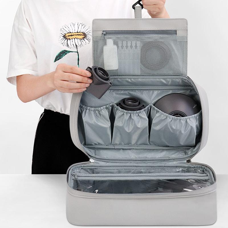 Multifunctional Leather Storage Bag for Dyson Airwrap - Grey 7