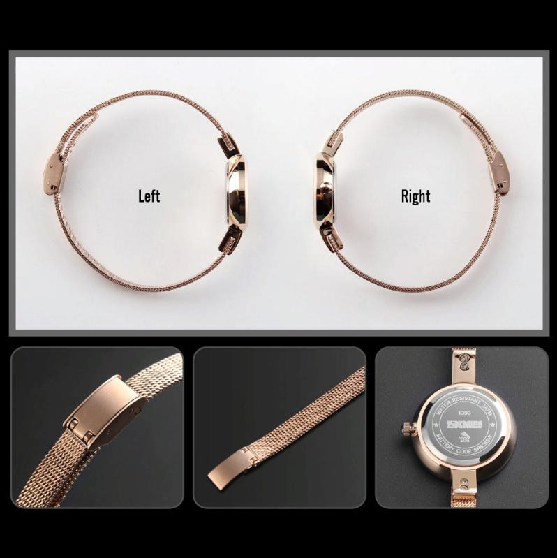 Lightweight Steel Band Women Quartz Watch - Business Casual - Rose Gold 4